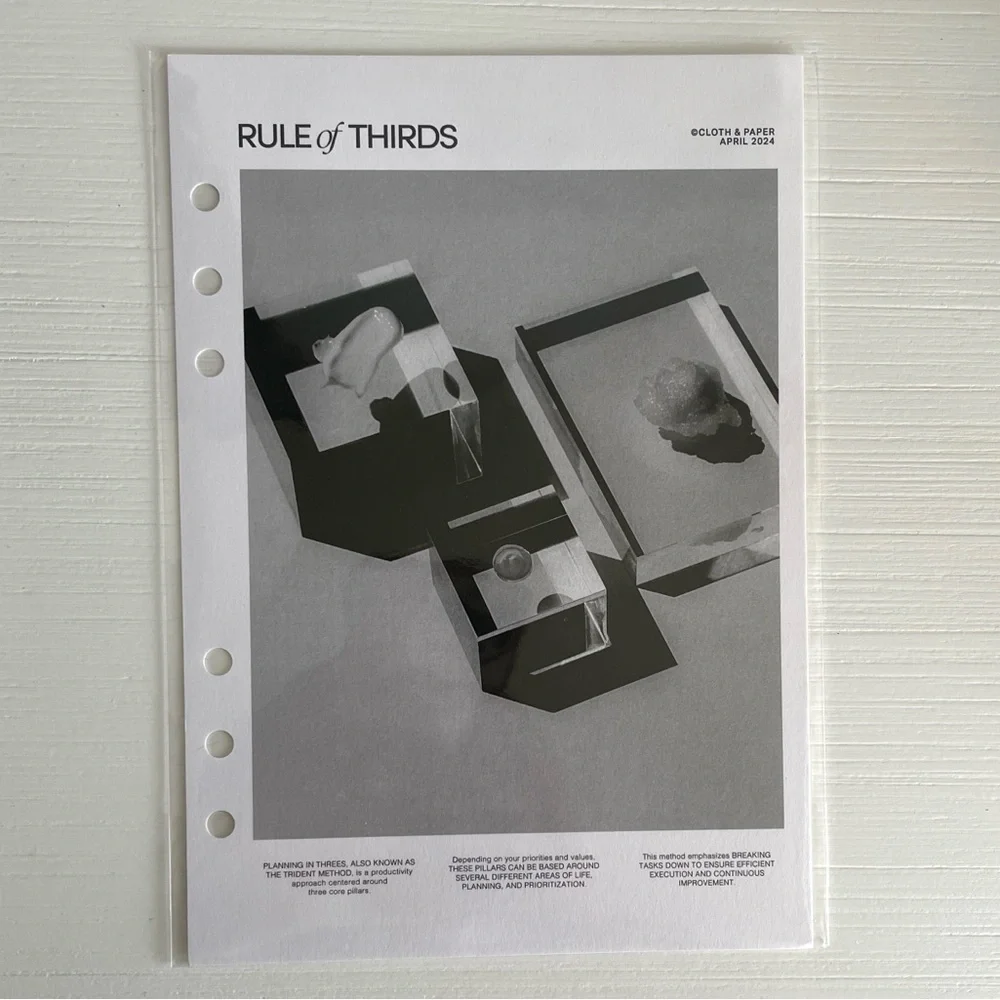 Cloth & Paper Rule of Thirds A5 Dashboard